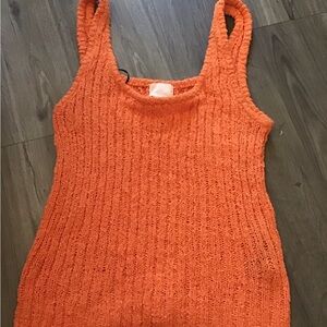 Orange Knit Women's Tank Top H&M